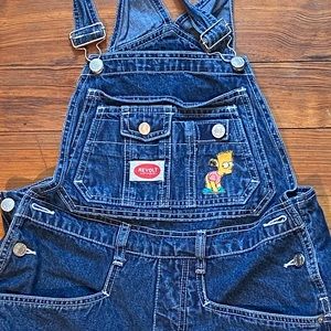 Simpsons Patch Denim Overalls Revolt Clothing Co